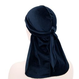 thumbnail for Amazon hot sale ve**et long tail pirate hat Europe and the United States hip-hop oversized turban Baotou hat durag