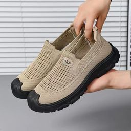 thumbnail for New summer mesh shoes men's mesh shoes, one-step dad shoes, breathable mesh lightweight middle-aged and elderly sports casual shoes