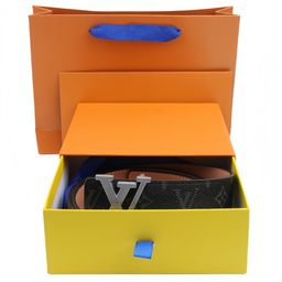 thumbnail for Cross-border Explosive L Plaid Gift Box Men's Belt Belt Leather Width 3.6cm Length 105 to 125cm