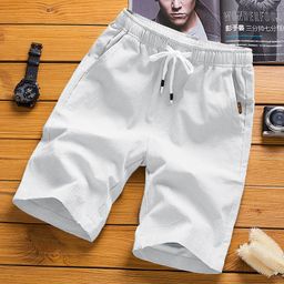 thumbnail for Men's Rest Linen Loose Waist Half Leg 7-point Pants Capri Pants Casual Student Half Pants 6 Six-point Cotton and Linen Shorts