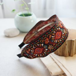 thumbnail for Bohemian ethnic style embroidery floral fabric wide brimmed headband female Internet celebrity temperament press Korean headband wholesale