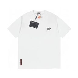 thumbnail for Cross-Border Trendy Brand Triangle Logo Summer Men's and Women's Same Style Pure Cotton Simple Printing 100% Cotton Casual Short-Sleeved T-Shirt for Men