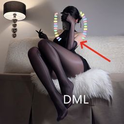 thumbnail for Silk stockings women's fun 8D oil bright silicone lace long tube 912 needle long tube thigh horse oil socks suppor