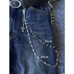 thumbnail for Corrente para calça Crodo Element, bolsa, pingente de espada, bola, cruz, fecho lagosta, corrente para jeans.