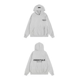 thumbnail for New Fear of God Essentials Flocked Letters Men's and Women's Casual Loose Velvet Hooded Sweatshirt Trendy