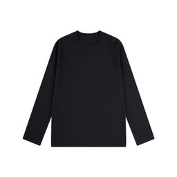 thumbnail for 230g autumn Xinjiang combed cotton heavy round neck solid color long-sleeved men's t-shirt loose bottoming shirt one piece on behalf of the hair