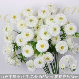 thumbnail for Wedding white artificial flowers, silk flowers, fake flowers, wedding hall decoration, floral art, home furnishing, single bouquet road, flower arrangement