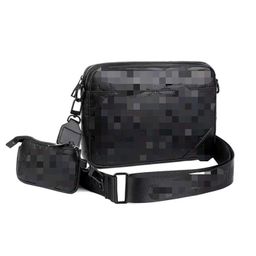 thumbnail for 2318 # Men's Embossed Shoulder Crossbody Bag Two Piece Messenger Bag