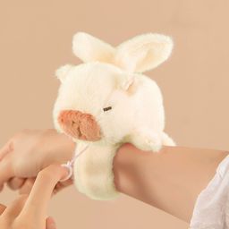 thumbnail for Capibala Snap Circle Capybara Doll Bracelet Doll Plush Toy Girl Doll Children&#039;s Wrist Lie Circle