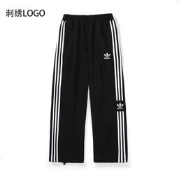 thumbnail for 380G sweatpants men's and women's new clover straight-leg pants for fall 2025 loose casual three-bar trousers leggings