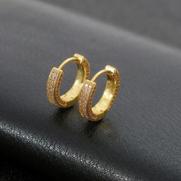 thumbnail for European and American Full Diamond Earrings, New Earrings, Versatile Earrings, Men's Gold Earrings, Women's Earrings, Yiwu Hot-Selling Accessories
