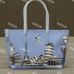 thumbnail for French Printed Large-Capacity Practical Tote Bag for Women, Suitable for Commuting, Shoulder and Hand Carry, Versatile Trendy Women's Bag
