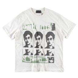 thumbnail for 2025 new melancholy rich second generation illustration portrait print loose casual short sleeve t-shirt trend men's and women's trend