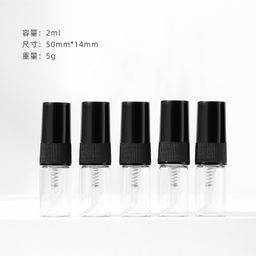 thumbnail for Sample Perfume Bottle Glass Divided Bottle 2 3 5 10ml Perfume Bottle Black Plastic Sample Bottle Travel Portable