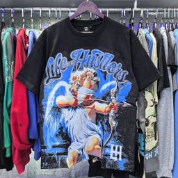 thumbnail for Meichao Life Hustlers European and American high street print hot diamond high-quality double yarn pure cotton casual short-sleeved T-shirt trendy