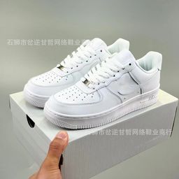 thumbnail for Putian AF1 Air Cushion Air Force One Branco Puro Trigo Preto Puro Couro de Primeira Camada Dropshipping Transfronteiriço Clássico