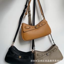 thumbnail for Fashion new TB cowhide underarm bag saddle bag large capacity handbag small tote bag shoulder bag European and American retro