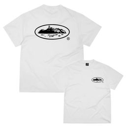thumbnail for Corte Alcatraz Letter Logo Printed Trendy Brand Men's and Women's Summer Street Loose Casual Cotton Short-Sleeved T-Shirt