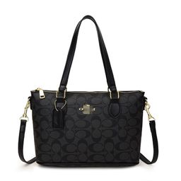 thumbnail for Cross-border letter print large capacity tote bag women's classic old flower crossbody bag casual commuter shoulder bag