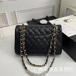 thumbnail for In-kind Women&#039s Bag with LOGO Chanel Style Classic Caviar Cowhide CF Diamond Hot Mom Bag Single Shoulder Chain Crossbody Bag