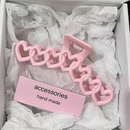 thumbnail for High-quality love acrylic large grip clip women's hairpin simple design at the back of the head shark clip hair volume multiple hair catch