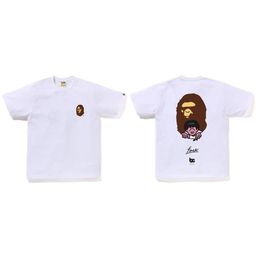 thumbnail for Cross-Border New Pure Cotton Bape Ape Head Heavy Loose Men's and Women's Tops Half-Sleeved Cross-Border Export Short-Sleeved T-Shirts