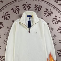 thumbnail for RL Laff Pony Logo Moletom masculino casal moletom feminino manga comprida polo meia lapela com zíper solto americano retrô