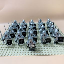 thumbnail for Foreign trade exclusively for 21pcs Lord of the Rings series of troop steel duo soldier minifigures with armor assembly toys