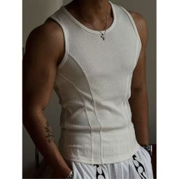 thumbnail for American-style spliced I-shaped vest, summer men's tight-fitting model, sports fitness, thick thread, high training, elasticity, sweat absorption, breathability