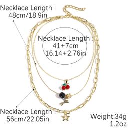 thumbnail for Cross-border accessories, multi-layered cherry star necklaces, light luxury, niche design, collarbone chain, fashionable and versatile accessory