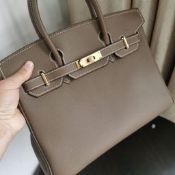 thumbnail for The first layer of cowhide platinum bag, genuine leather women's bag, large-capacity Kelly handbag, women's high-quality commuter shoulder crossbody bag