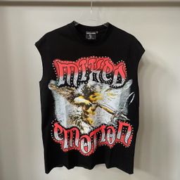 thumbnail for Mixed Emotion American Trendy Brand Angel High Street Hot Diamond Retro Loose Short-Sleeved Full-Print Men&#039s and Women&#039s T-Shirts