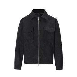 thumbnail for European and American High Street Ins Same Style Trendy Men's and Women's Jackets Deerskin Velvet Thickeneded Zipper Large Flap Pocket Pants Jacket