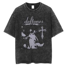 thumbnail for Hip Hop Deftones Men Women Plus Size Summer Washed T Shirt