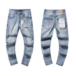 thumbnail for Cross-border European and American Purple Brand straight-leg jeans jeans washed retro ripped ruffian handsome American collection