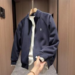 thumbnail for 秋季新款立领男士轻奢潮流休闲时尚百搭纯色夹克帅气拉链外套