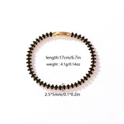 thumbnail for 2026 18k gold-plated cross-border European and American cross-border imitation obsidian fully set diamond claw chain bracelet with a popular minimalist style