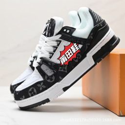 thumbnail for Putian Cross-border Foreign Trade Leather Donkey Home trainer Men&#039s and Women&#039s Light Luxury Denim Fashion Casual Printed Trendy Sneakers