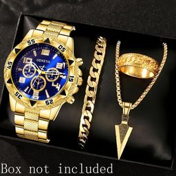 thumbnail for Cross-Border Popular Men's Watch Set, High-End Men's Business Watch, Men's Gift Watch Four-Piece Set Wholesale