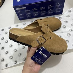 thumbnail for Mules francesas retrô de sola macia e bico fechado para mulheres, primavera 2025, estilo japonês, slip-on, moda preguiçosa, sapatos Birkenstock de couro genuíno.