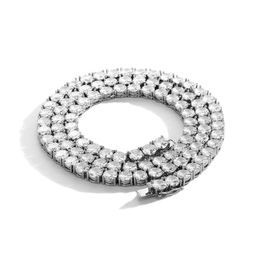 thumbnail for Amazon 3-6mm Tennis Chain 3A Copper Zircon Chain Men's Necklace Hip-Hop Buckle Bracelet Wholesale Cross-border Exclusive