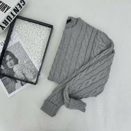 thumbnail for RL Ralph pony embroidery Fall/Winter crewneck twist long-sleeved knit sweater for a loose fit