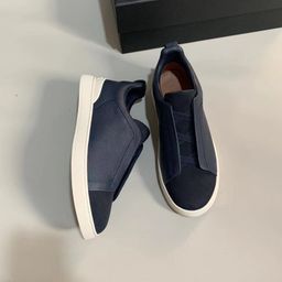 thumbnail for Sapatos Masculinos Genia Novos de Fábrica Camada Superior de Couro Bovino Slip-On Casual Couro Genuíno Luxo Tênis de Camurça Versáteis Sapatos Casuais.