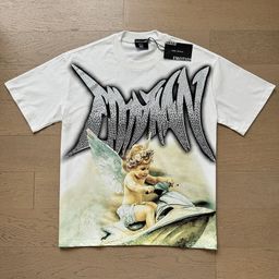 thumbnail for MIXED EMOTION Vintage Hot Diamond Monogram Summer High Street Loose Casual Men's and Women's Crew Neck Short Sleeve T-Shirt