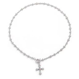thumbnail for European and American cross-border jewelry Personalized inlaid rhinestone Y-shaped necklace set Cool wind alloy clavicle chain