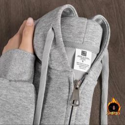 thumbnail for 500g Heavyweight Zip-Up Hoodie, Solid Color, Loose Fit, American Retro Style, Versatile, Fleece-Lined Jacket for Men