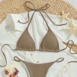 thumbnail for Amazon Lace-Up Bikini Swimsuit for Women 2026 New European and American Sexy Beach Bikini Hot Spring Swimwear