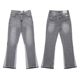 thumbnail for Cross-border wholesale Gallery Dept new hand-painted splice ink washed stitching micro-jeans all-match trousers men