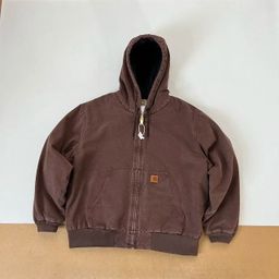 thumbnail for Wang Anyu same car Kaha J130 hooded cotton jacket retro washed old canvas cotton jacket for men