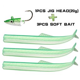 thumbnail for 双色假饵跨境新款路亚软饵软鱼T尾仿生19g 29g套装工厂批发